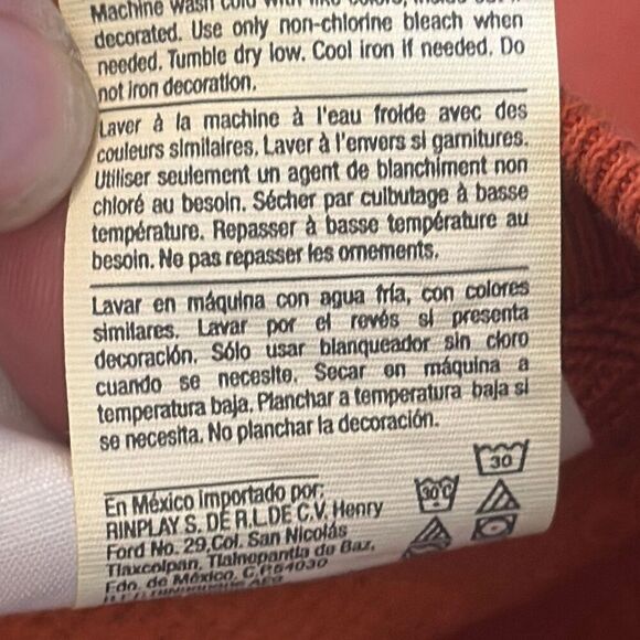 Champion Mens Orange Reverse Weave Sweatshirt size S Small - Picture 8 of 8